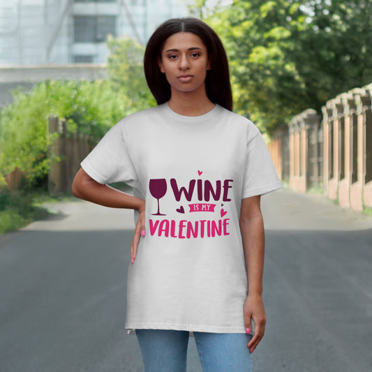 Wine is my Valentine, Single Jersey T-shirt