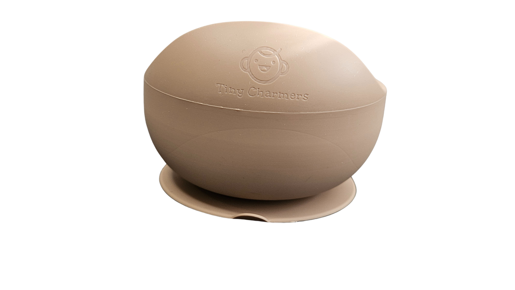 11-Piece Silicone Baby Feeding Set – Suction Plate, Bowl, Cup & Utensils - Sandstone Beige