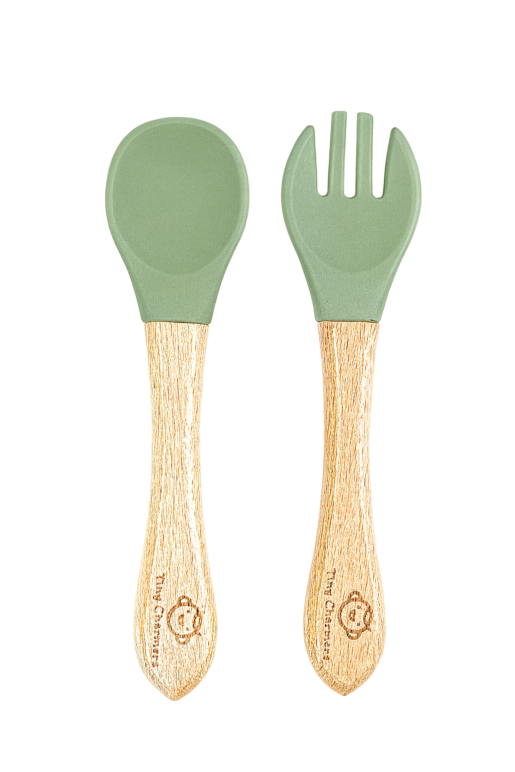 11-Piece Silicone Baby Feeding Set – Suction Plate, Bowl, Cup & Utensils - Sage Green