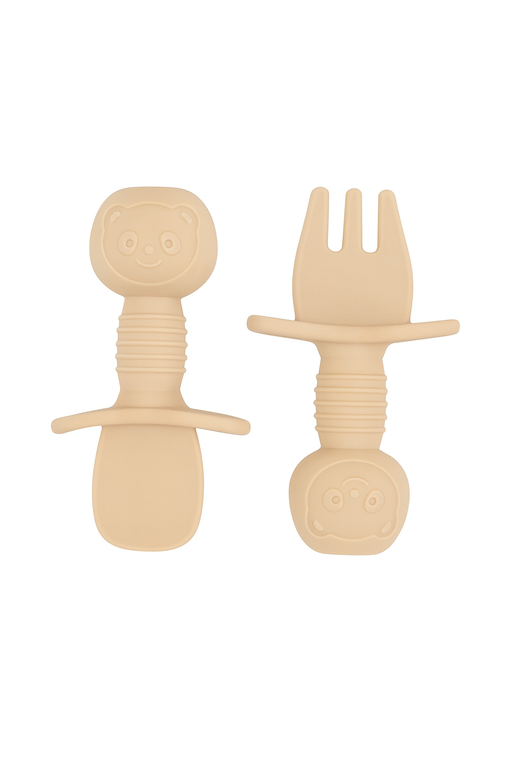 11-Piece Silicone Baby Feeding Set – Suction Plate, Bowl, Cup & Utensils - Sandstone Beige