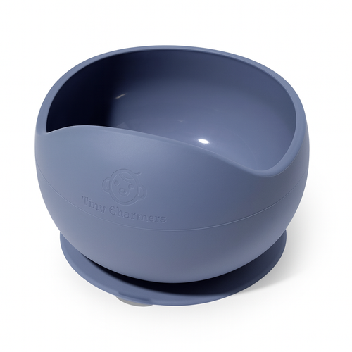 11-Piece Silicone Baby Feeding Set – Suction Plate, Bowl, Cup & Utensils - Navy Blue