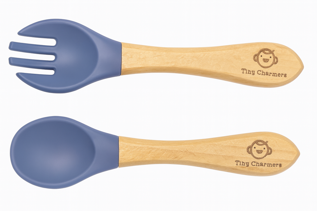 11-Piece Silicone Baby Feeding Set – Suction Plate, Bowl, Cup & Utensils - Navy Blue