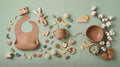 11-Piece Silicone Baby Feeding Set – Suction Plate, Bowl, Cup & Utensils - Sandstone Beige