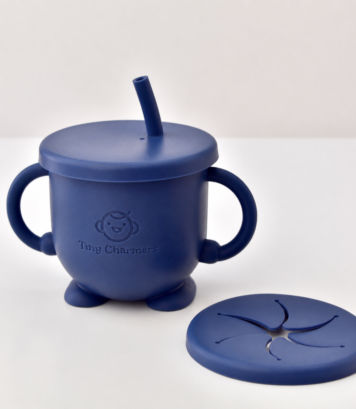 11-Piece Silicone Baby Feeding Set – Suction Plate, Bowl, Cup & Utensils - Navy Blue