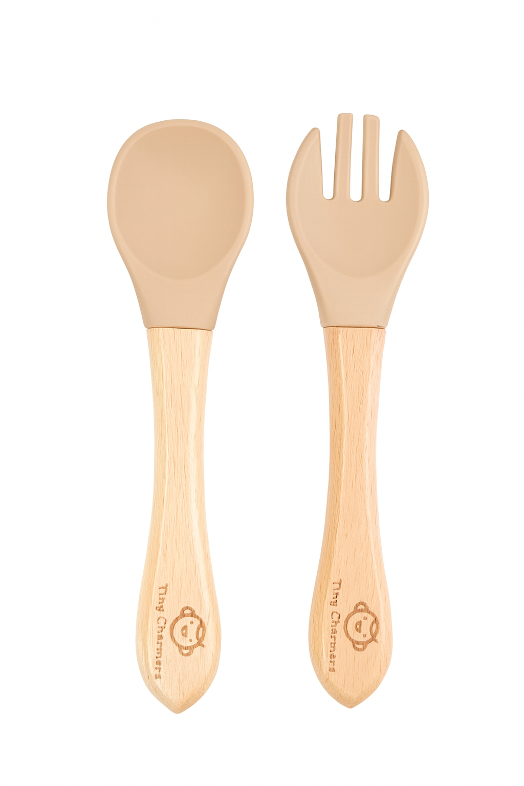 11-Piece Silicone Baby Feeding Set – Suction Plate, Bowl, Cup & Utensils - Sandstone Beige